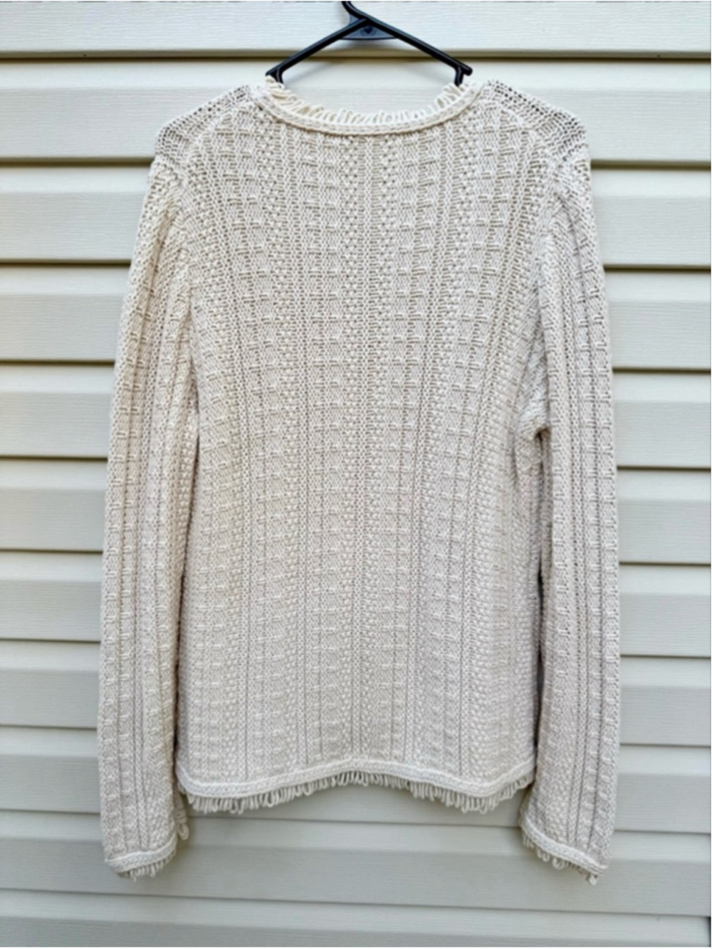 J.Crew Merino Wool Cable Knit Cardigan Sweater Cream Medium NWT - Picture 4 of 8
